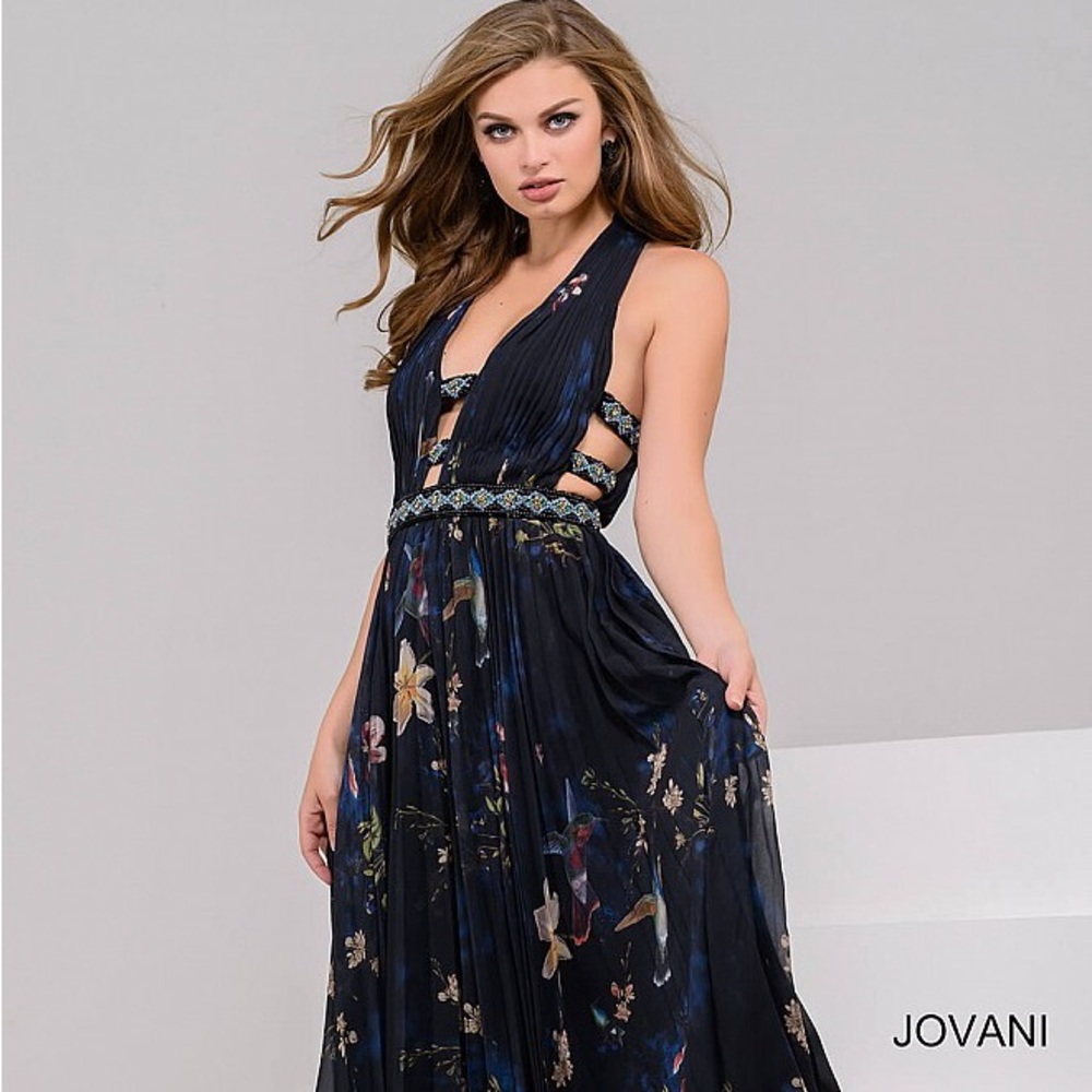 Jovani platinum dress